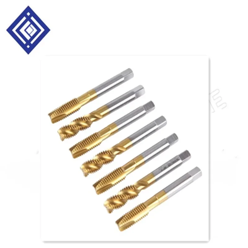 3pcs/lots  M3-M12  Stainless Steel Machine Tap Straight Flute Taps Spiral Taps Titanium plating