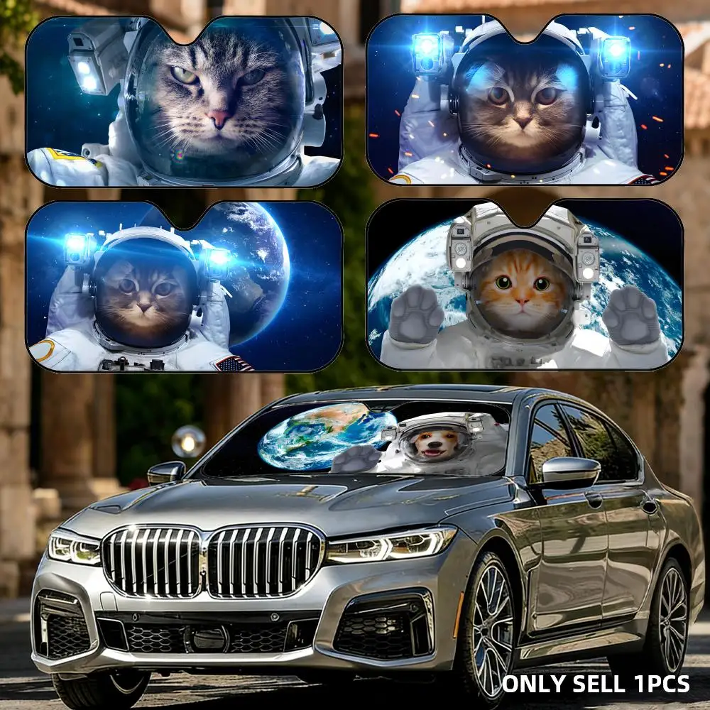 

Cat astronaut Sun Visor Foldable Universal Car Windshield Sun Shade UV Protection Heat Insulation Foldable Cover