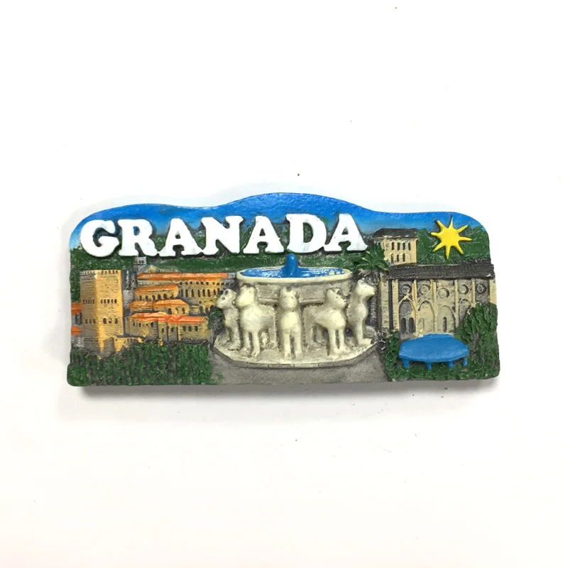 

3D Resin Refrigerator Magnet - Granada Souvenir - Cultural and Historical Value - Spain Travel Memorial - Strong Magnet for Home