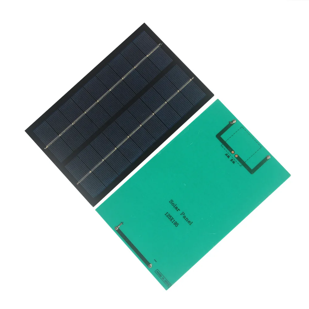 3W 9V Small Size Polycrystalline Silicon Solar Panel Portal Solar Cell 125*195MM DIY Solar Lighting System and Toys 10PCS