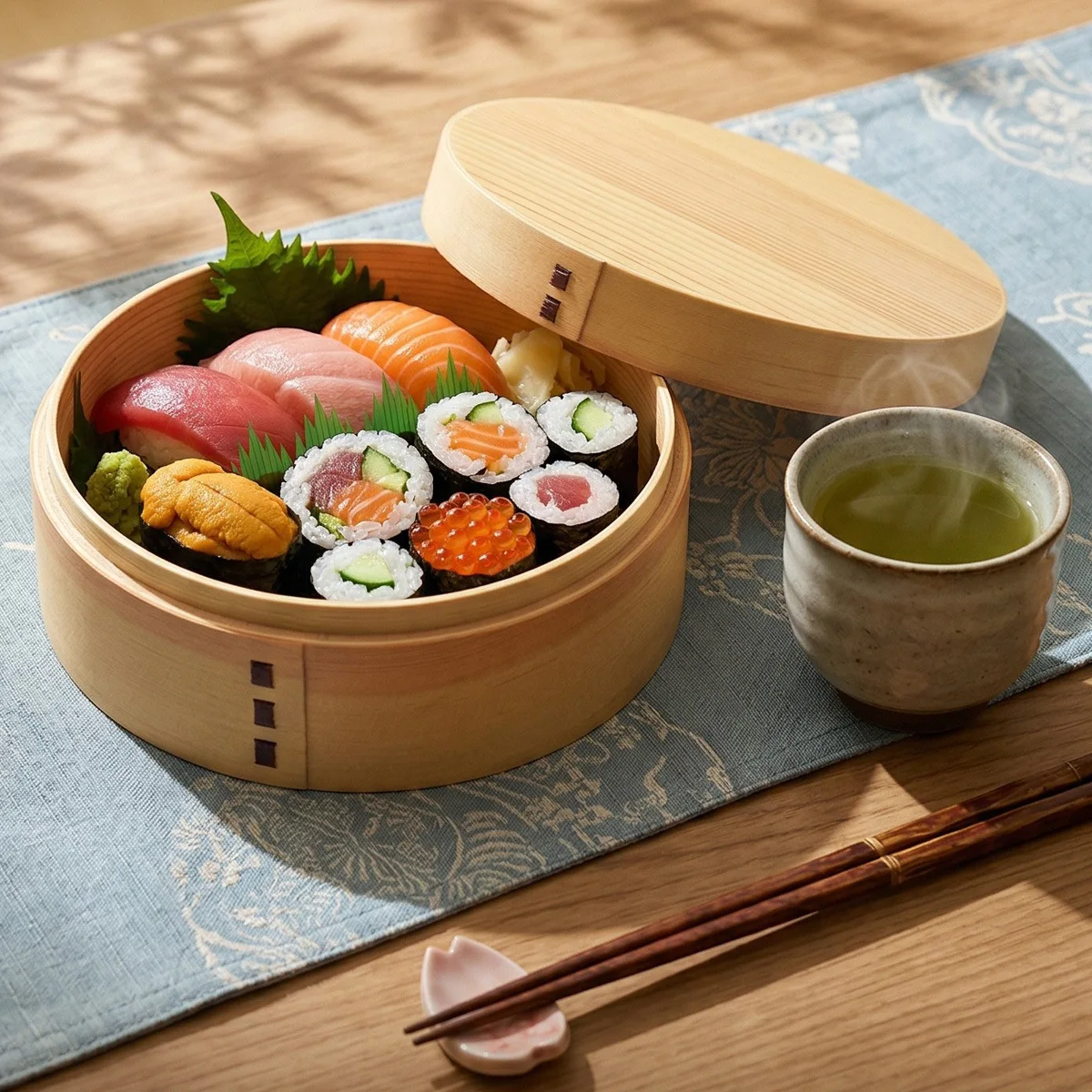 Japanese Bento  Double Wooden Lunch  Willow Fir Lunch  Office Worker Adult Lunch Sushi Box