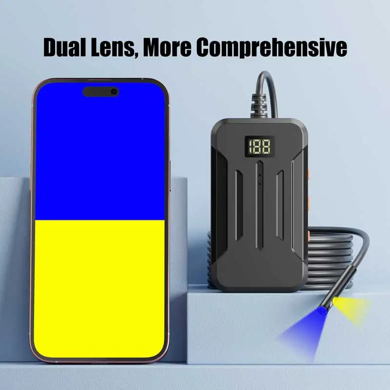 WiFi Industrial Endoscope Single&Dual Lens Options 1080P Camera for IOS/Android Wireless Borescope 2600mAh for Inspection Car view 6