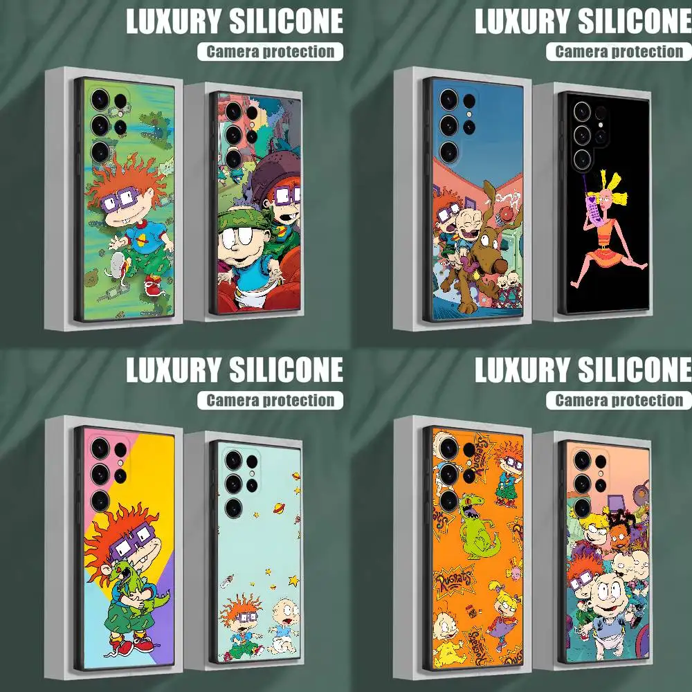 

R-Rugrat Chuckie A-Angelica Phone Case For Samsung S25,S24,S23,S22,S21,S20,S10,Ultra,Plus,Lite,FE,Soft Silicone Black Cover