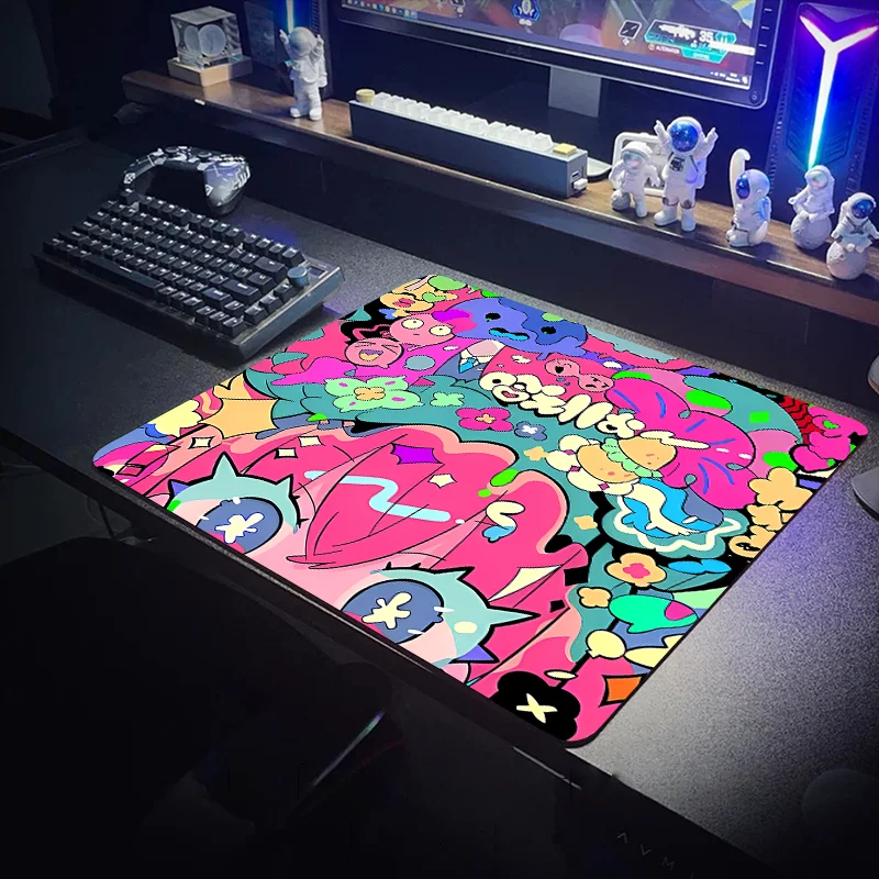 Large mousepad Anime girls large game mousepad Creative keyboard pad non-slip rubber laptop table mat Kawaii table mat lock edge