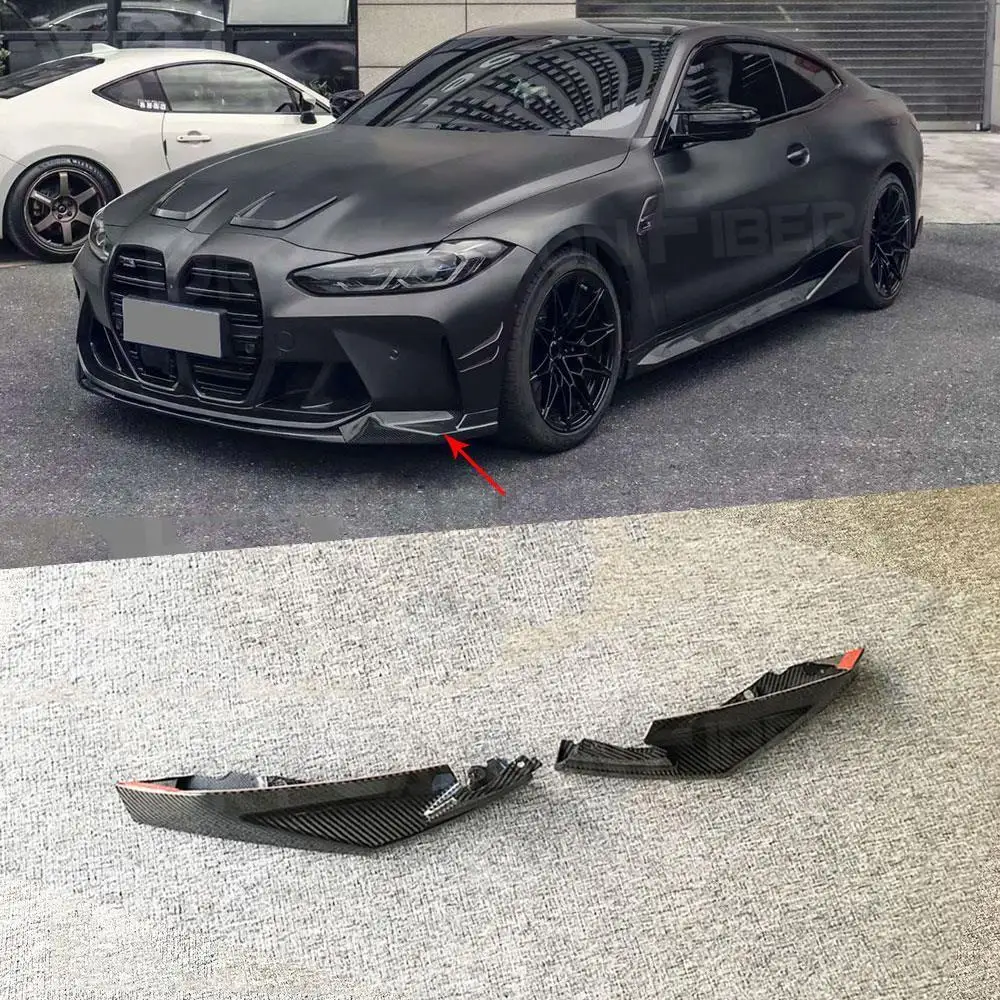 

Разветвитель переднего бампера из настоящего углеродного волокна для BMW 3 серии G80 M3 4 серии G82 G83 M4 2021+ Передний разветвитель
