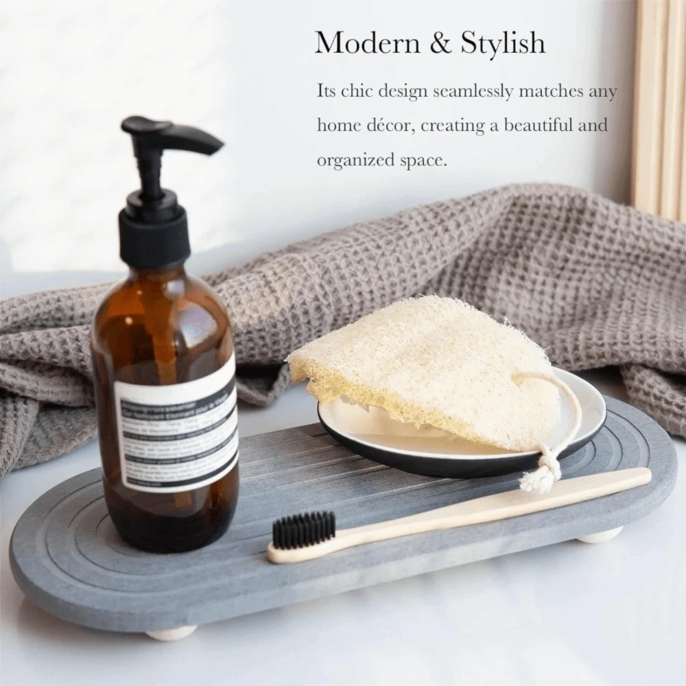 Non Slip Diatom Mud Sink Tray Diatomaceous Instant Dry Moisture Wicking Tray Molds Resistant Draining Board Bathroom
