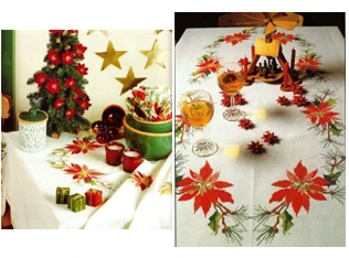 Christmas Red Tablecloth, Cotton Fabric Cloth, Cotton Thread Embroidery, DIY Handmade Home Cross Stitch Kits, 18CT, 14CT, 22CT