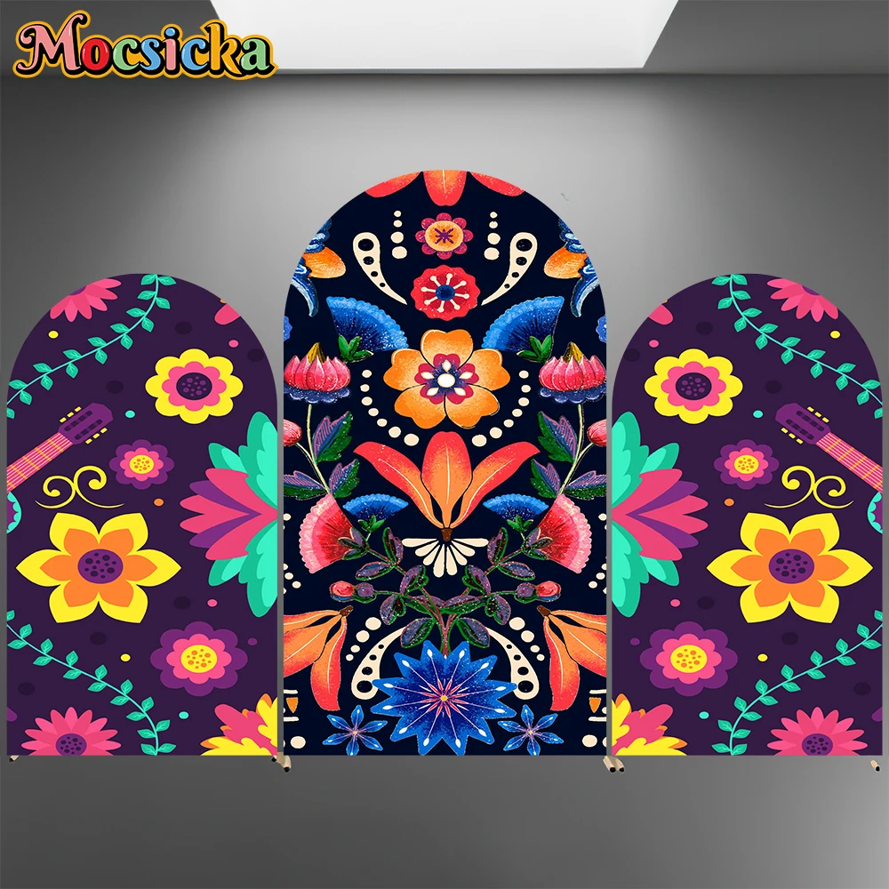 Mocsicka Wedding Arch Backdrop Covers Soft Elastic Double-Faced Birthday Photo Arched Background Guitar Party Decorations Studio