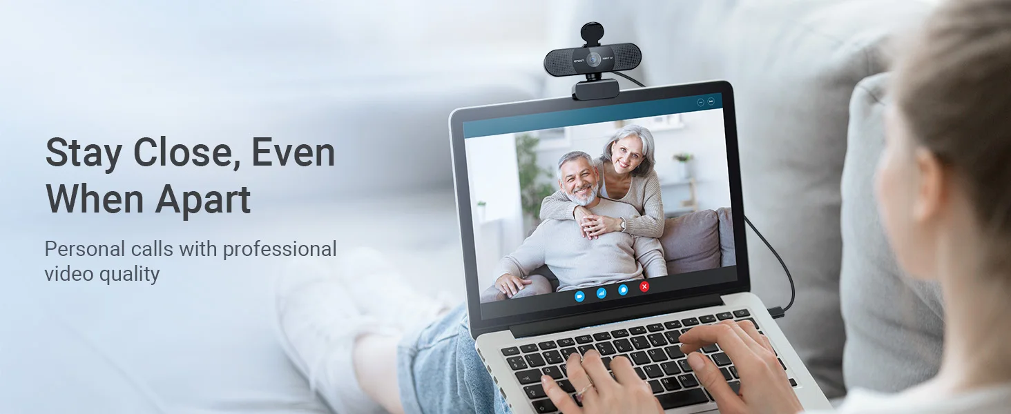 Webcam 1080P 60FPS Autofokus HD Mini-Webkamera für Laptop/Computer EMEET USB-Webkamera mit zwei Mikrofonen für Youtube/Zoom-Videoanrufe – Detail 12