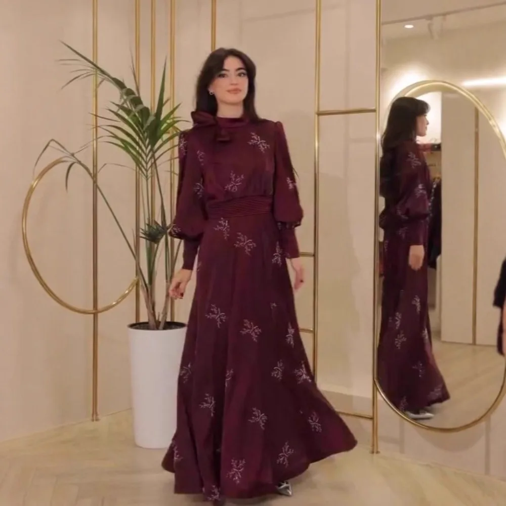 

Праздничное мусульманское платье для женщин на Рамадан и Ид: Абайя, длинное платье с бантом, милый арабский халат, кафтан из Марокко и Дубая, исламское платье, джалабия