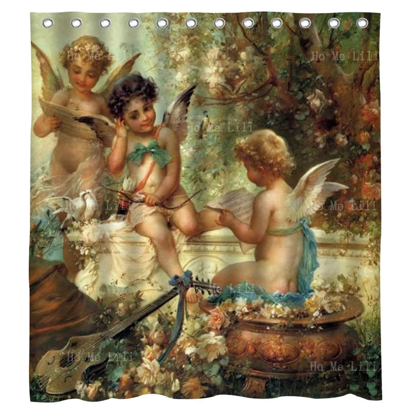 The Geniuses Greek Classic Paintings Aesthetic Cherub In Renaissance Art Music Angels Figures Shower Curtain By Ho Me Lili