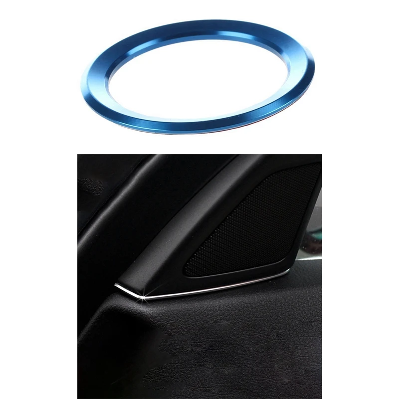 3 Pcs Car Accessories: 1 Pcs Steering Wheel Circle Covers & 2 Pcs Door Tweeter Slot Plug Stickers