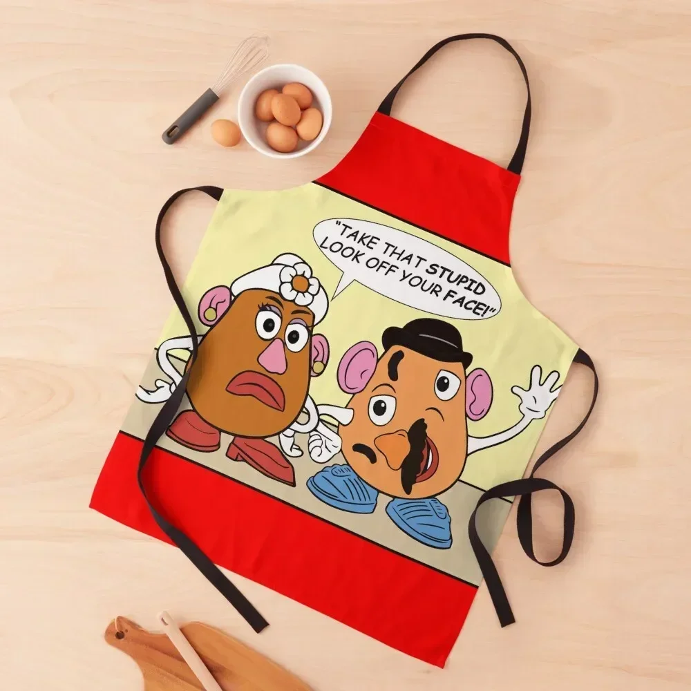 Mr. and Mrs Potato Head Apron Kitchen Kawaii Accessories Waterproof Funny Cleaning Products For Home Apron