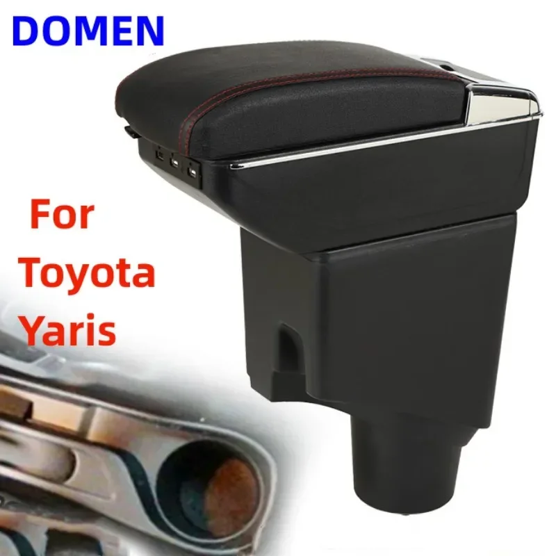 

For Toyota Yaris Armrest box For Toyota Yaris hybrid Car Armrest box 2020 2019 2015-2022 Retrofit parts Interior Storage box USB