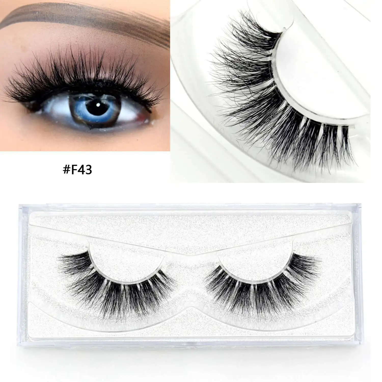 Eyelashes Invisible Natural 3D Mink False Eyelash Full Strip Transparent Band Lashes Cilios Posticos