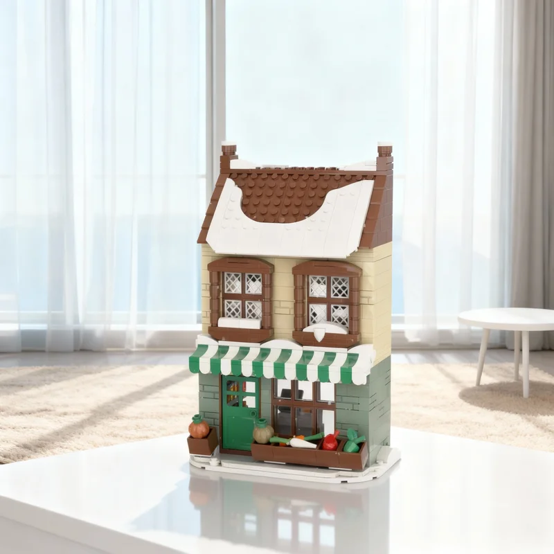 

Набор строительных блоков MOC «Сезонная рождественская зимняя деревня: Продуктовый магазин» (665 деталей) – Конструктор, идея для подарка на Рождество, развивающая игрушка