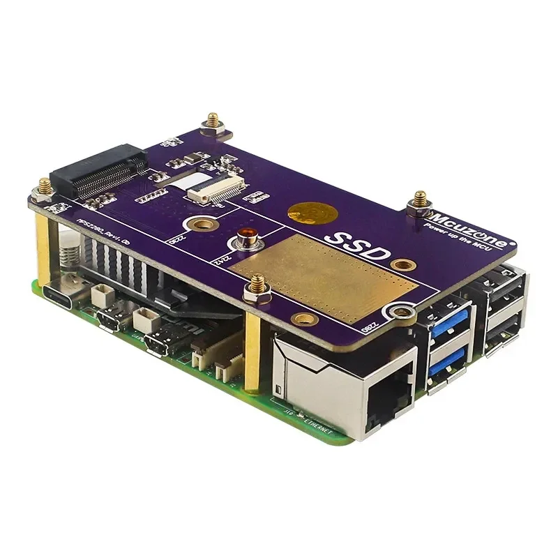 Placa de Expansão Raspberry Pi 5, PCIe para M.2 NVMe SSD, Suporta Gen2, 3, Ajustar Tamanho 2230, 2242, 2280, PCIE SSD, PCIE, Pi5, RPi 5