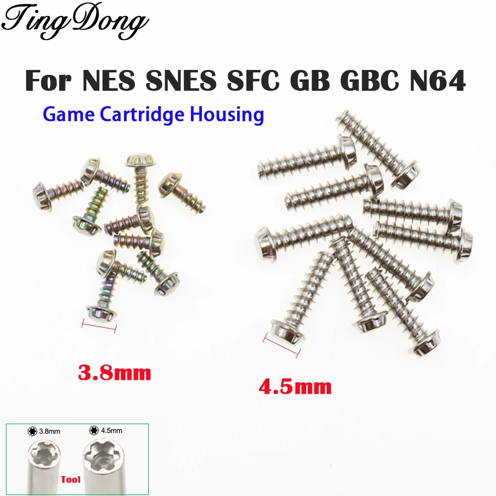 10-30 Stück 3,8mm 4,5mm Sicherheitsschrauben für NES SNES SFC GB GBC /N64 NGC Konsolen & Spielkartenhüllen mit Schraubendreher-Werkzeug