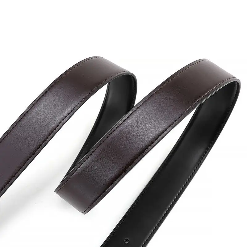 Headless men\'s leather 3.4cm belt