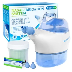 Electric Nasal Irrigation System with 50 SaltPods Suction Irrigator Nose Washer Sinus Rinse All-Round Deep Cleaner Machine