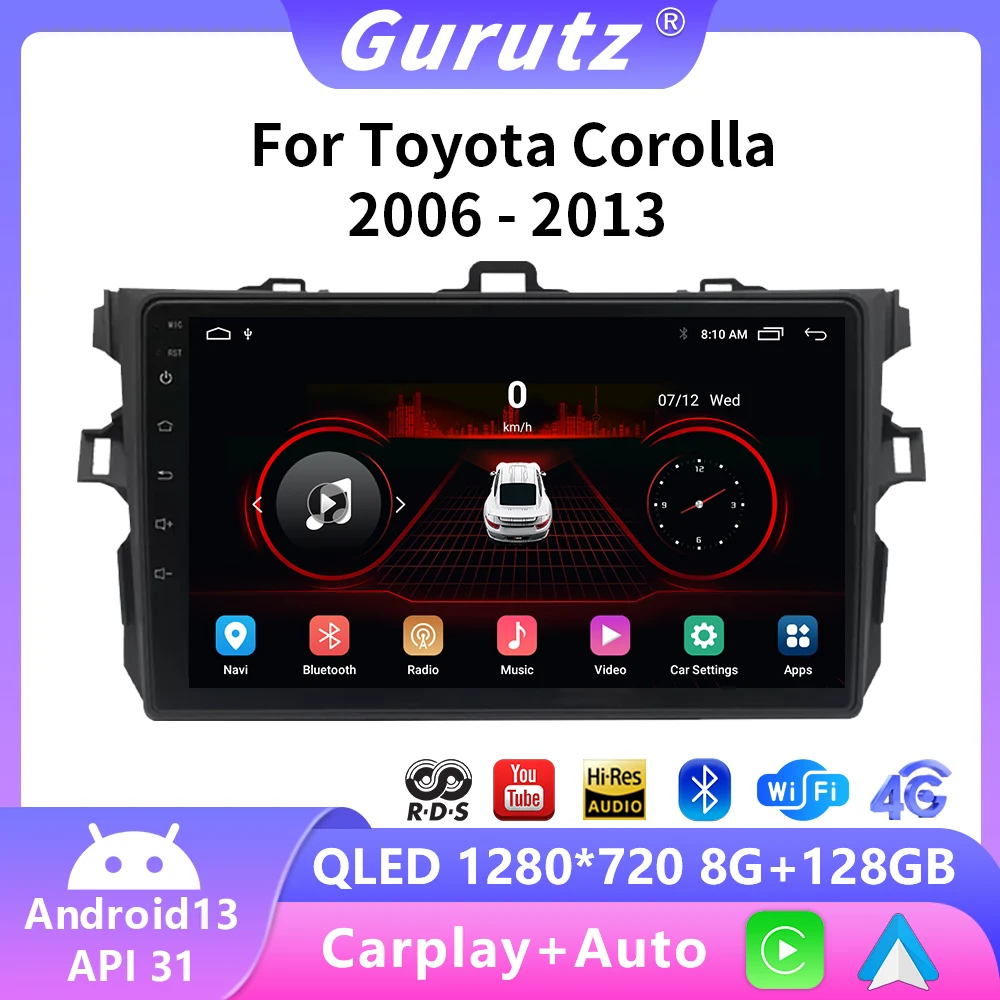 

8 Core 2 Din Android 13 Car Radio Multimedia Video Player For Toyota Corolla E140 150 2006-2013 Autoradio Carplay GPS Head Unit