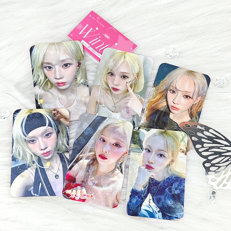 6Pcs/Set Kpop Idol Girl Group New Series Photocards HD Printd Lomo Cards KARINA GISELLE WINTER NINGNING Fans Collection Gifts