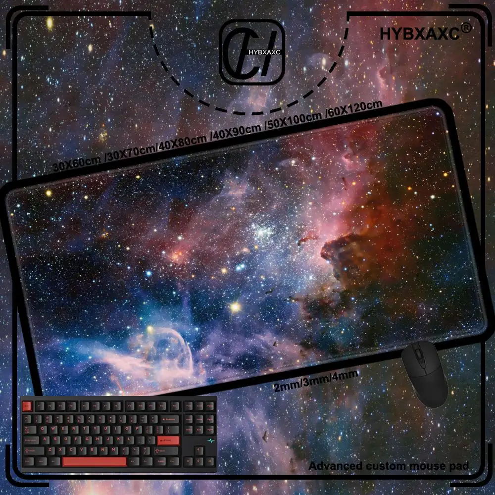Space Gamer Mousepad Computer Gaming Large Mouse Pad 900x400mm Non-slip Nebula Laptop Carpet Galaxy HD Print Desk Mat Mouse Mat
