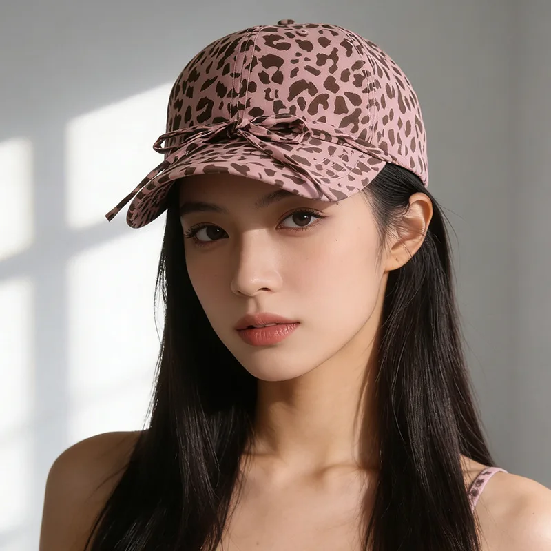 

Новые модные бейсболки с леопардовым принтом и бантом для женщин: весенне-летние, солнцезащитные, универсальный дизайн, в стиле хип-хоп