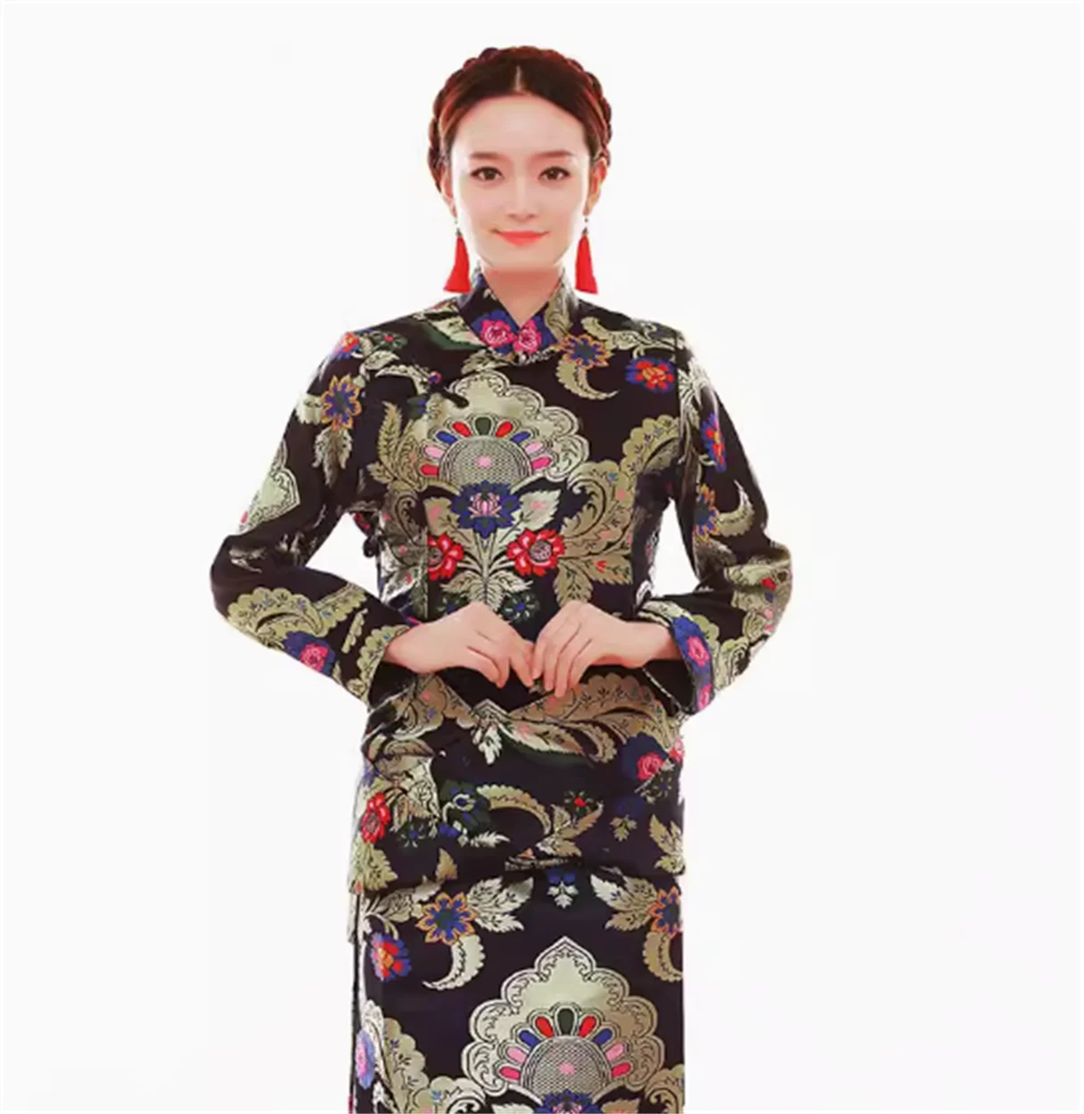 Trajes étnicos Xizang das mulheres, tibetano, Novo