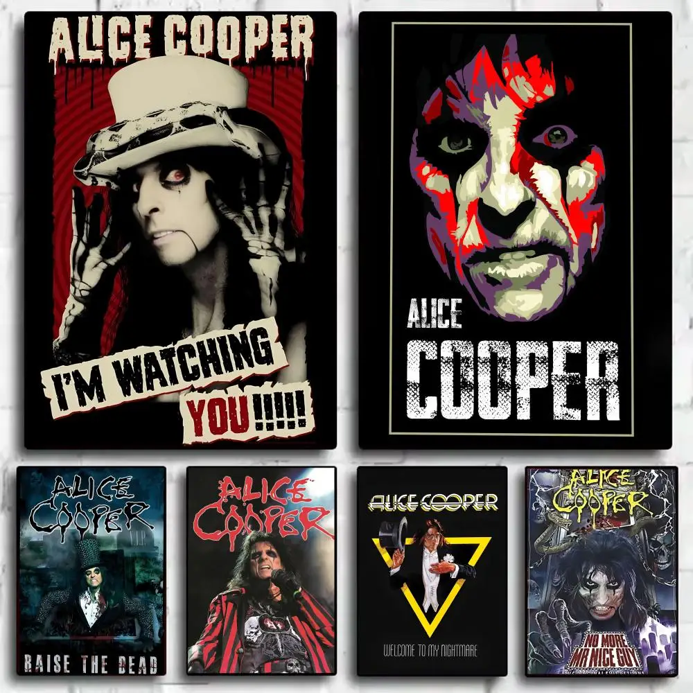 Star A-alice Cooper Poster Trendy Wall Art Good Sticker Printed on PP Paper for Coffee Office Bar Decoration Best Gift