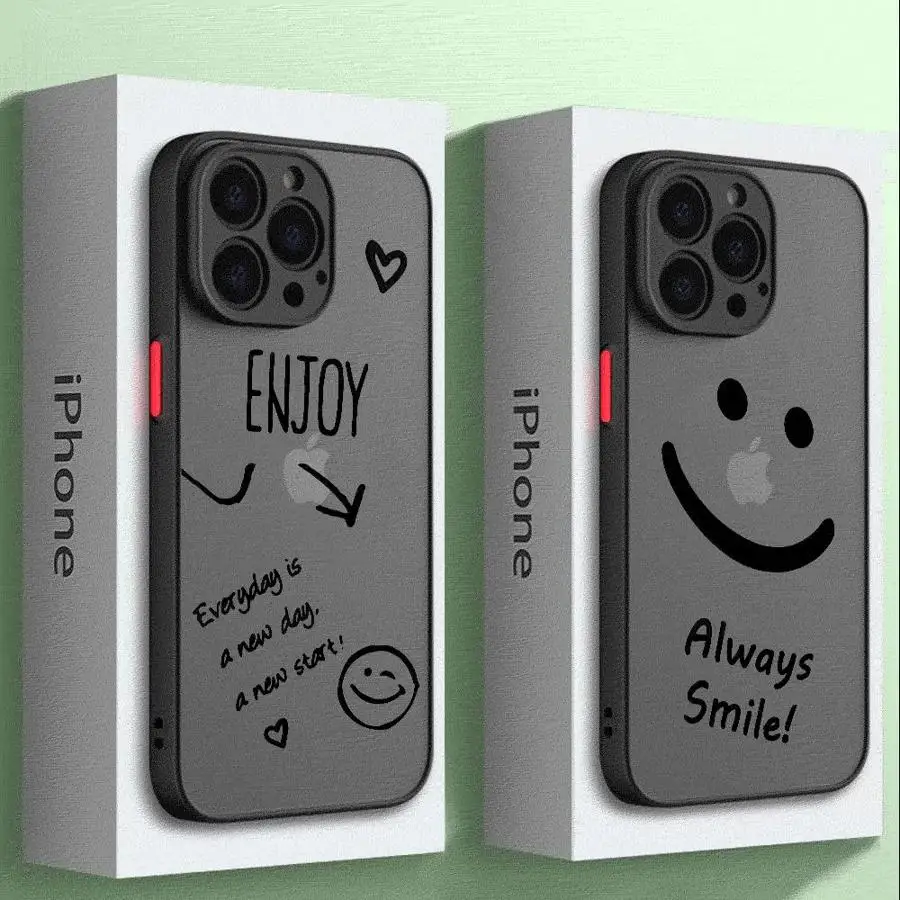 Smiling Face Phone Case for Xiaomi Redmi 12 12C 13C 5G 13 4G A1 A2 Plus 9 9A 9C 9T 10 10C 10A K40 Pro Matte Cover