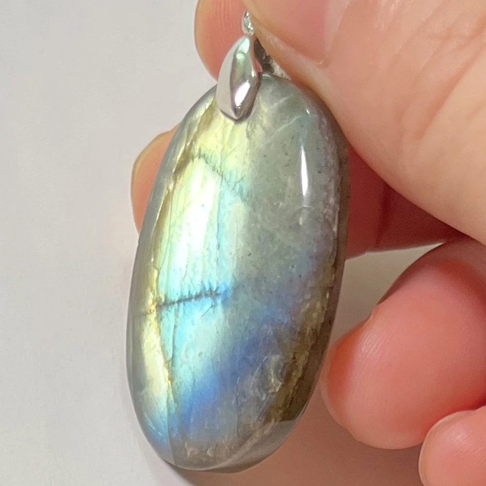 Necklace Pendant Natural Stone Irregular Shape Bead Blue Labradorite