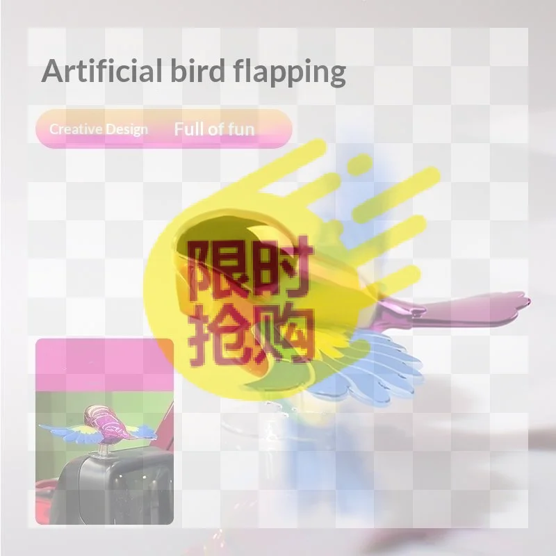 【CMO】Flying Bird Car Ornament Fun Flaps Wings Decor For Rearview Mirror Simulation Flying Bird Accessory For Motorcycle Car