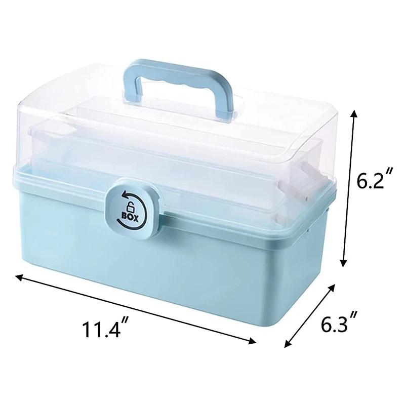 JFBL Hot Plastic Storage Box With 3-Tier Fold Tray,Tool Organizer,Portable Lockable Container