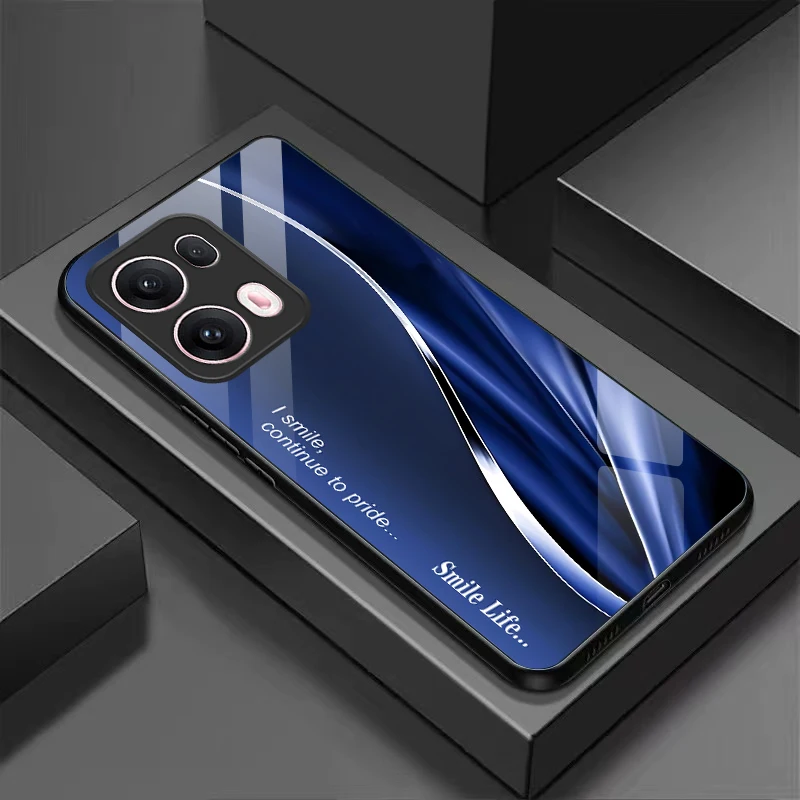 

Suitable For [OPPO Reno 13 Pro 13F 12 11 10 8T 8 7 6 Z 5 F Find X8] Glass Phone Case Cover,Protect Soft Cover Cases