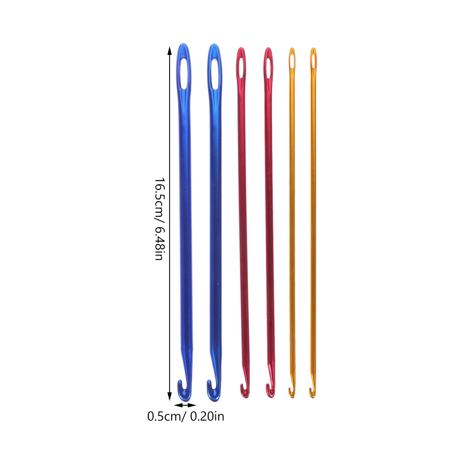 6pcs Aluminum Knitting Yarn Needle Set Bent Tip Tapestry Needles DIY Crafts Sewing Big Eye Bent Needle Yarn Weave Tool