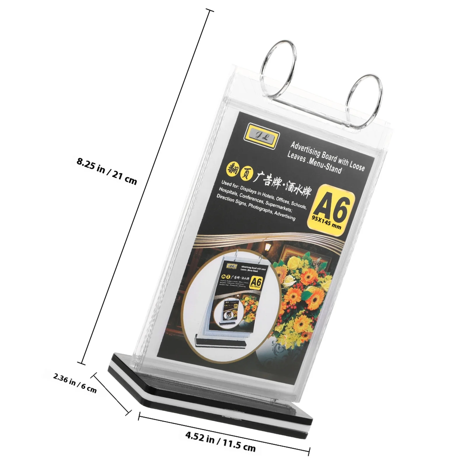 Standing Menu Display Holder A6 PVC Desktop Sign Stand for Restaurants Bars Coffee Shops Catering Services Menu Display Stand