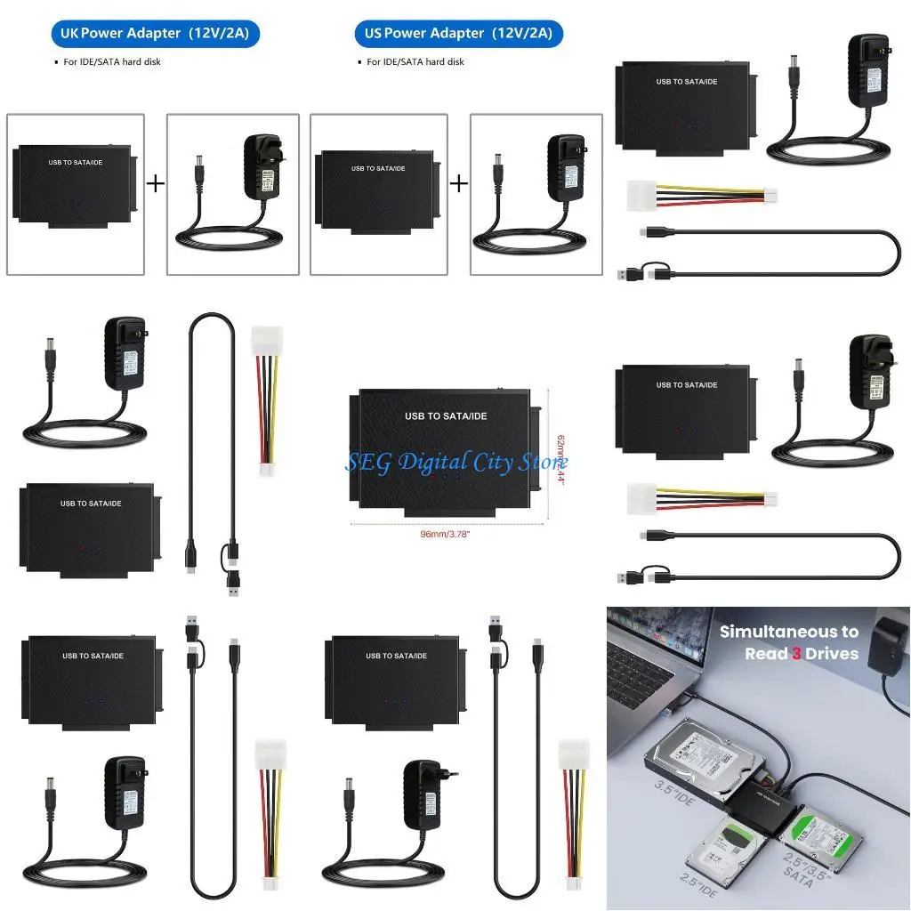 

U75B USB A UsbC to Converter Adapter for SATA and IDE Drives Transfer & Backup