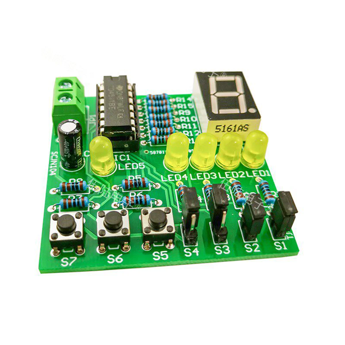 Decoding Display Circuit Kit,Digital Electronic Teaching DIY Soldering Training Kit With LED and Seven Segment Tube