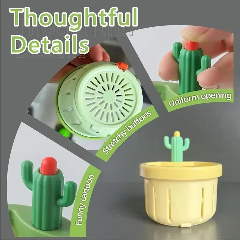 1/2pcs Cactus Sink Drain Strainer Press Automatic Dumping Basket Multi-functional Use Filter Net for Tub Kitchen Waste Collector