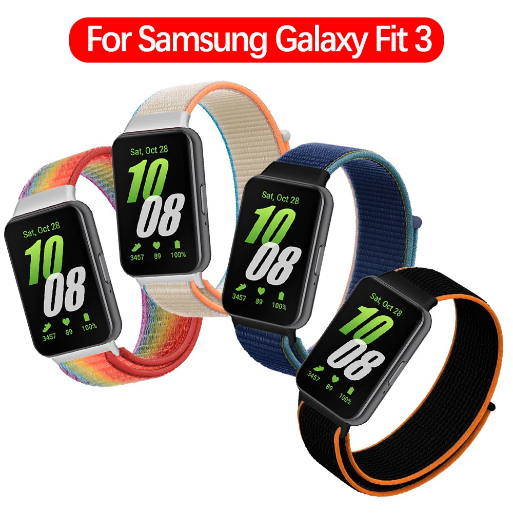 nylon loop for Samsung Galaxy Fit 3 strap Accessories  Adjustable Sport wristband Replacement correa bracelet galaxy fit3 band