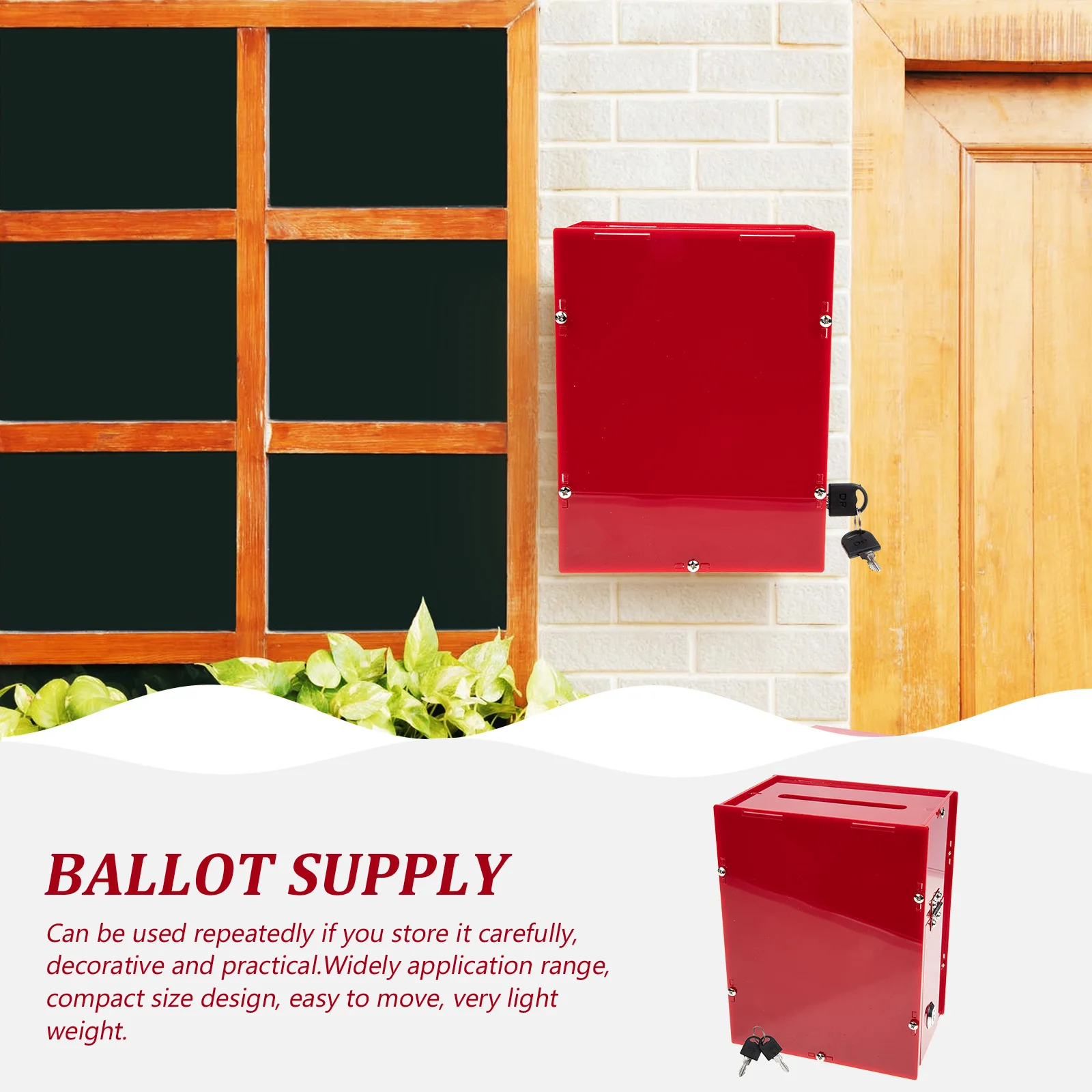 Boîte de vote Portable en acrylique, boîtier de vote, bords lisses, verrouillage, pratique, multifonction, boîte de collecte de suggestions