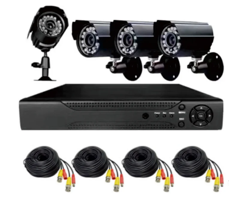 Wired CCTV System 4CH DVR 4pc 1080P 5MP Analog Camera AHD Kit IR Night Vision Motion Detect Video Surveillance Outdoor Security