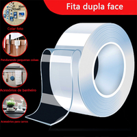 1m/2m/3m/5m Length Double Sided Tape Transparent Waterproof Reusable Nano Tape Strong Sticky Glue Car Ornament Kitchen Bathroom