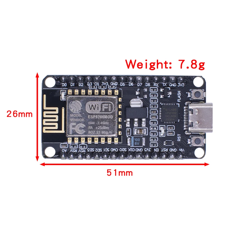 Wireless Module NodeMCU CP2102 NodeMCU Lua V3 Board based ESP8266 TYPE-C WIFI IOT Internet of Things Development Board