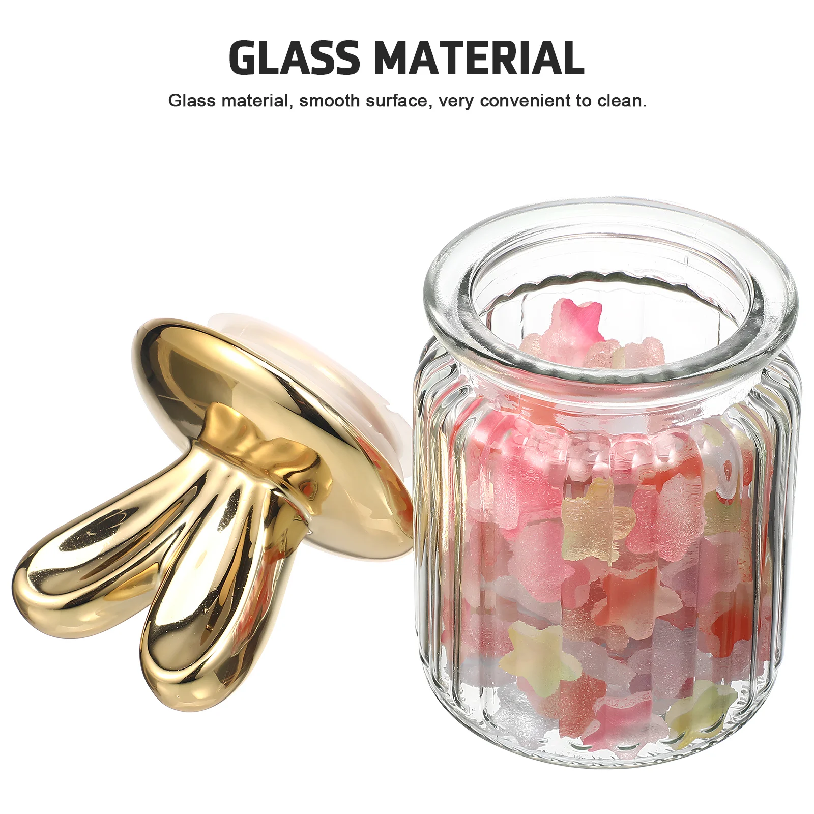 Rabbit Ears Snack Jar Glass Kitchen Sealing Food Storage Container Unique Cupid