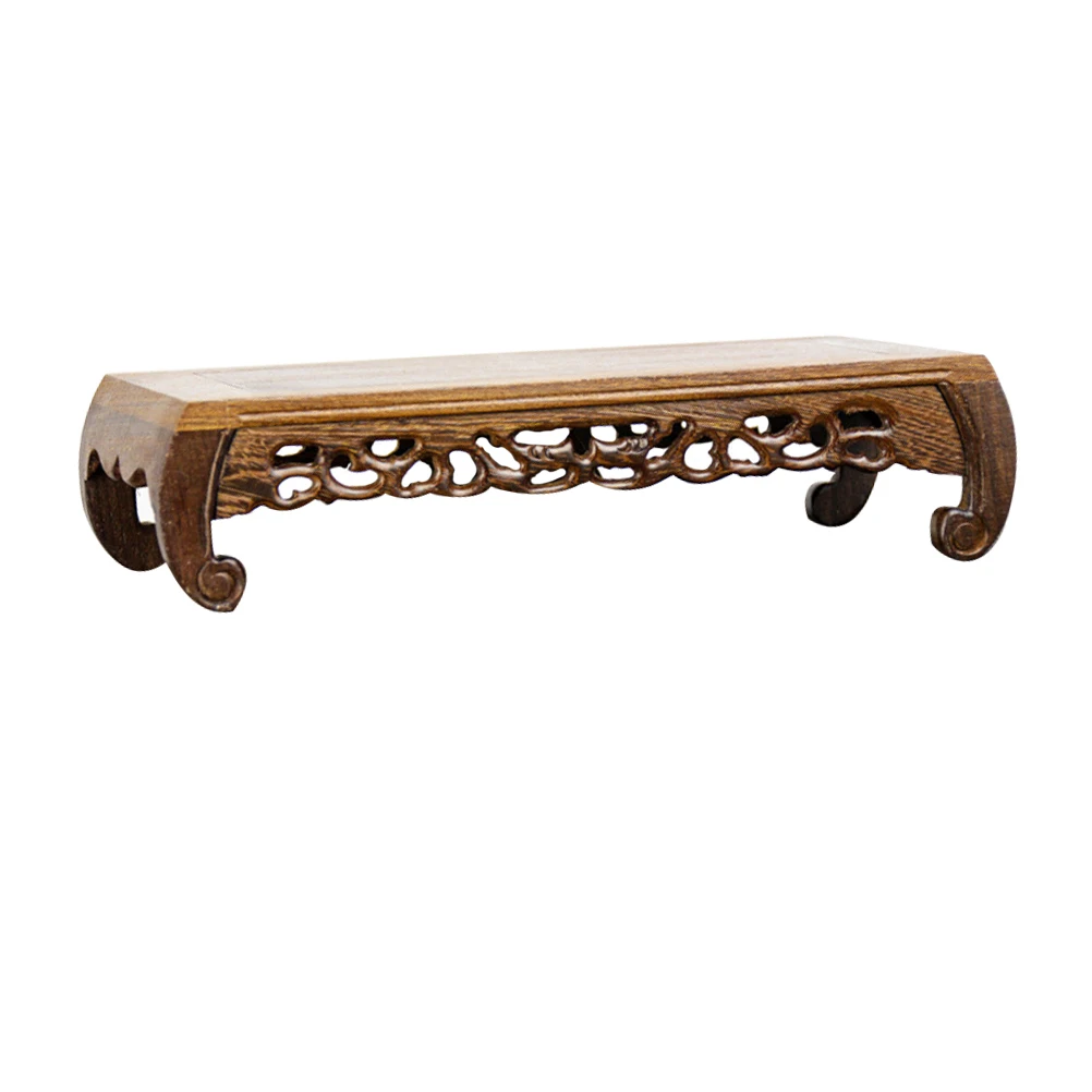 

Base Display St Carved Wood Craft Japanese Decoration Stone Buddha Pedestal Plant Pot Riser Wooden Vase Base