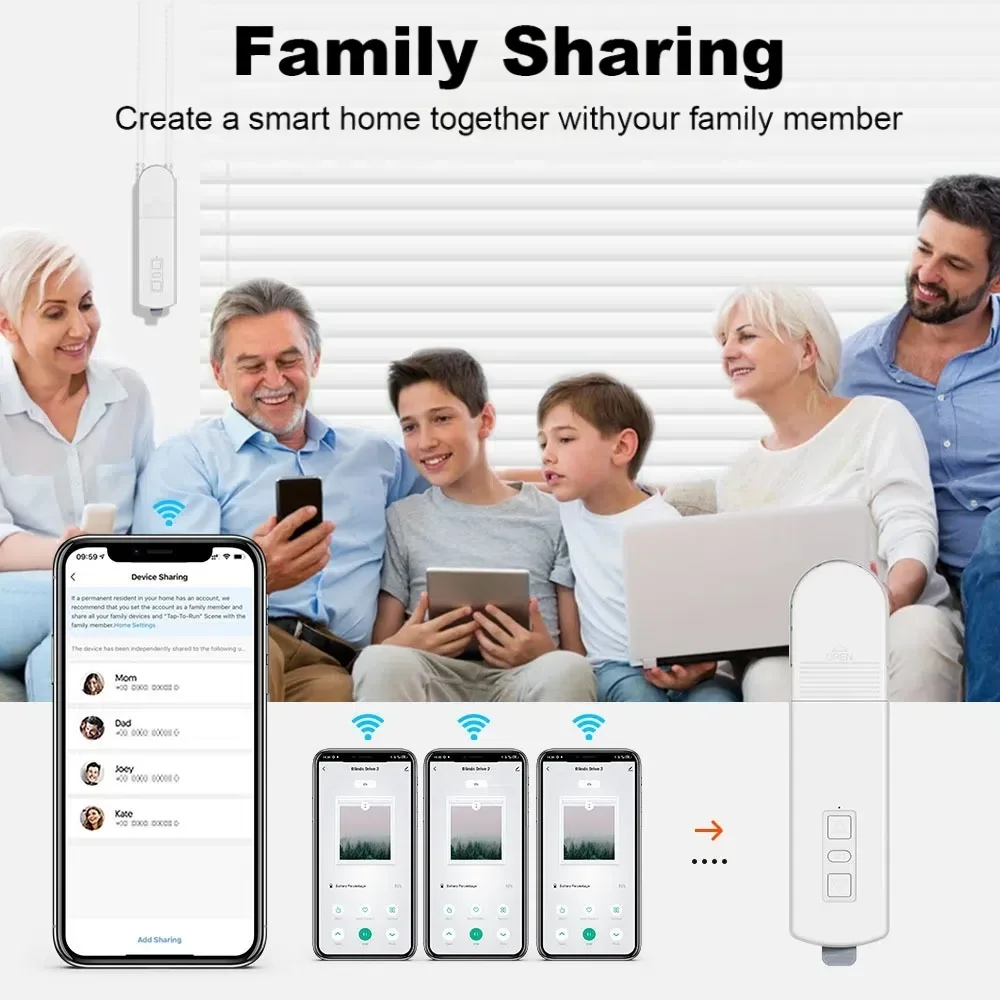 Tuya 스마트 블라인드 모터 Wifi 자동 전기 롤러 셔터 그림자 App 제어 리프팅 커튼 열기 닫기 드라이버