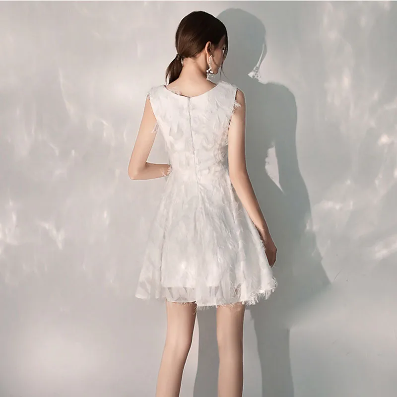 DongCMY White French Dress Usually Can Wear Birthday Homecoming Dresses Female Party Temperament Bridesmaid Cocktail Dresses2024