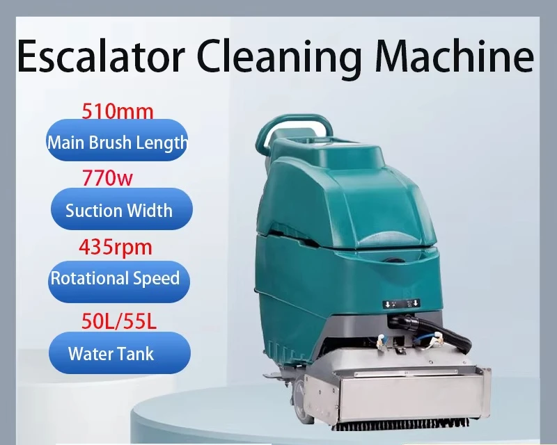 Electric Wire Type Escalator Step Tread Cleaning Machine for Shipping Mall Subway Hospital